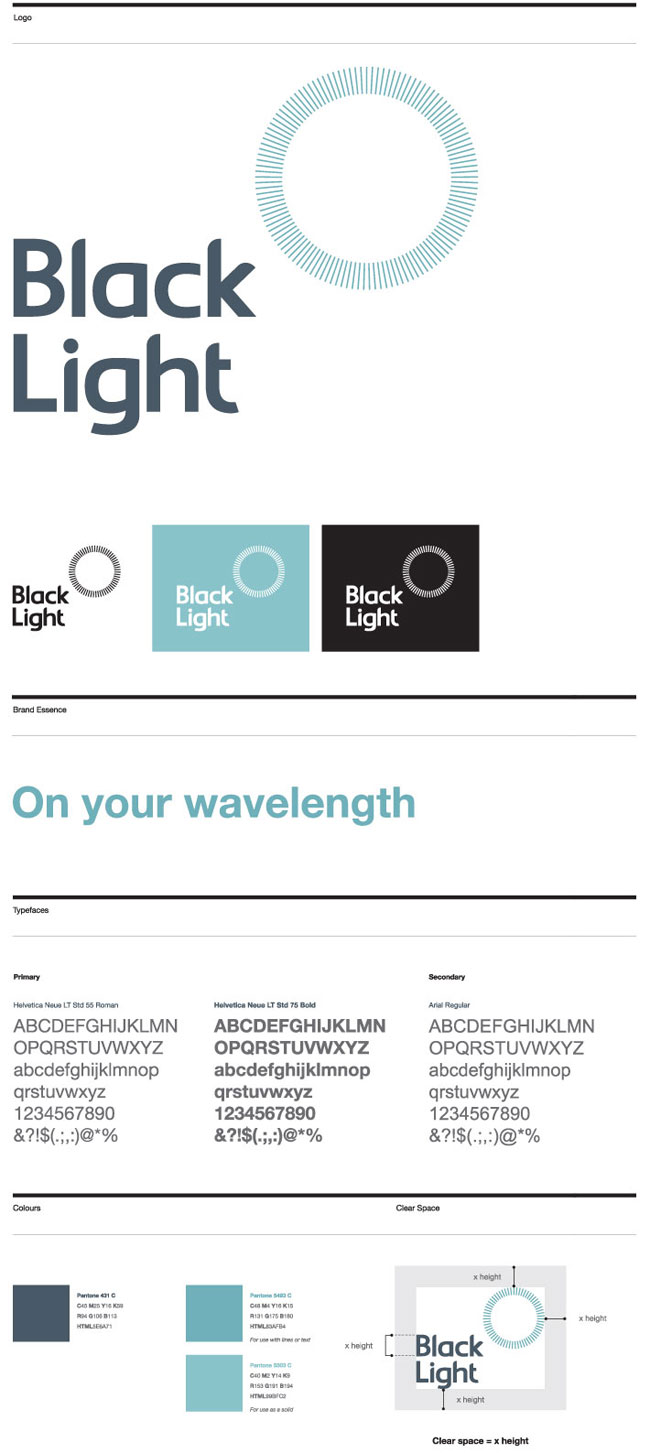Black Light brand identity