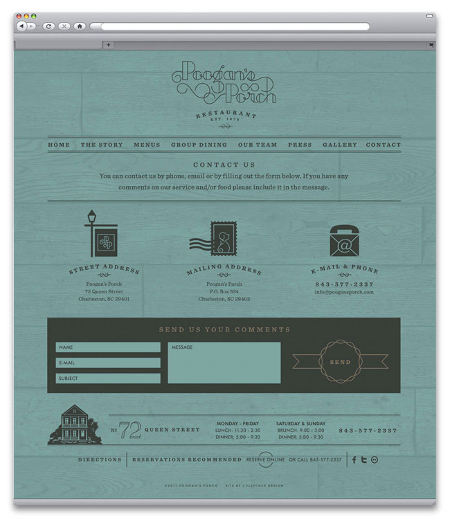 Poogan's Porch identity design