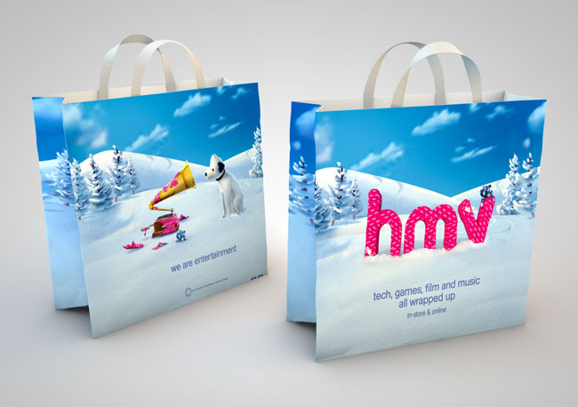hmv Nipper and Gramophone bags