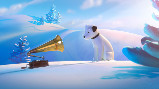 hmv Nipper and Gramophone pose
