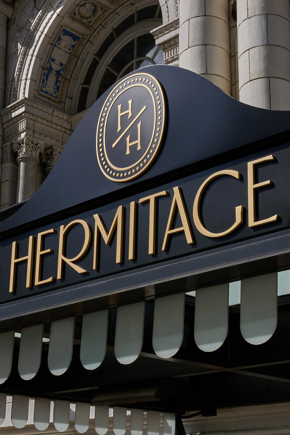 Hermitage Hotel front door signage