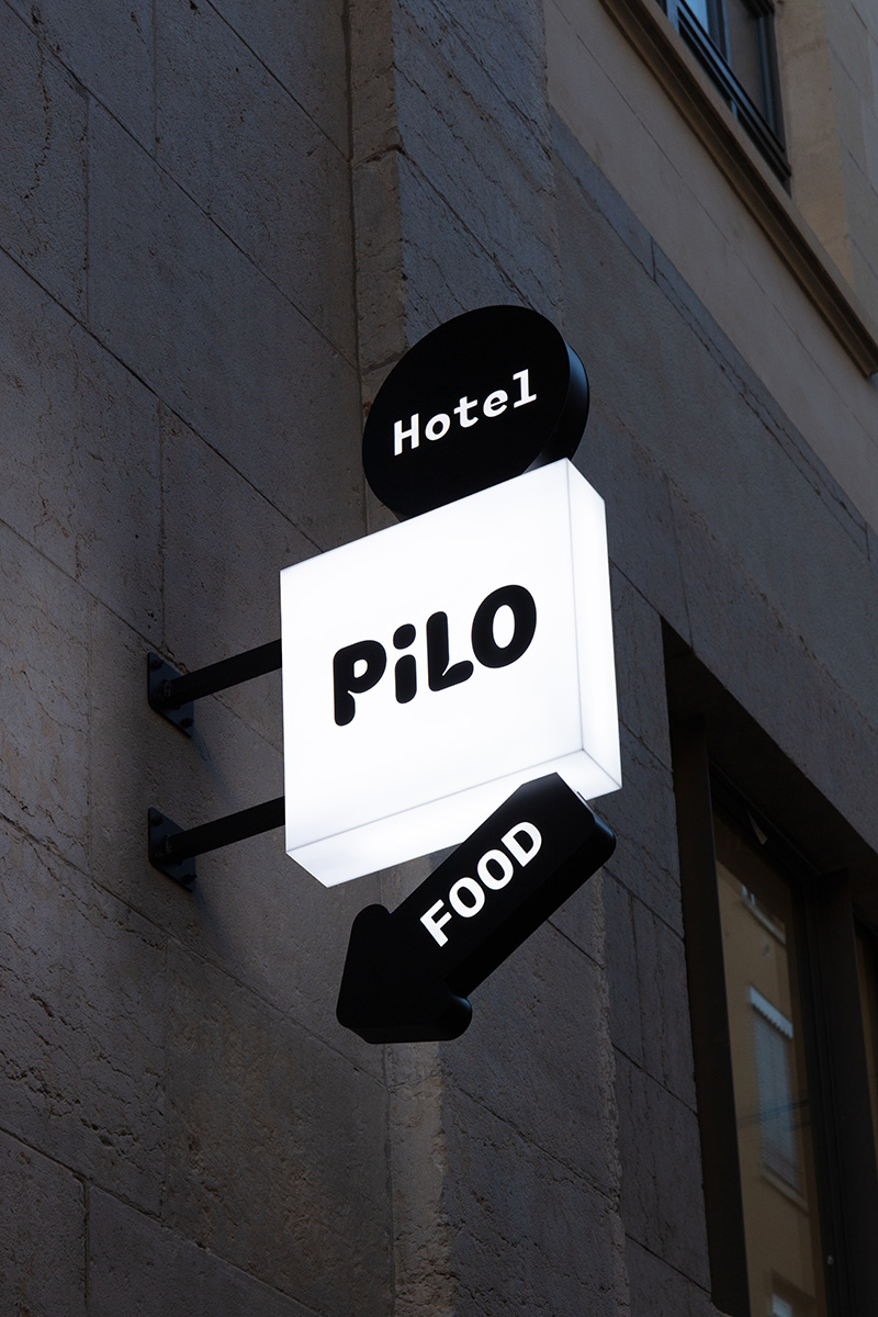 Pilo Hotel signage